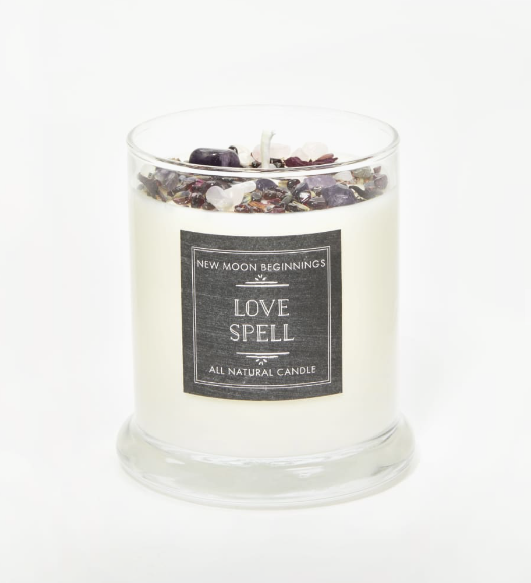 Love Spell Essential Oil Crystal Herbs A True Self Love Candle extra Large  Double Wick 